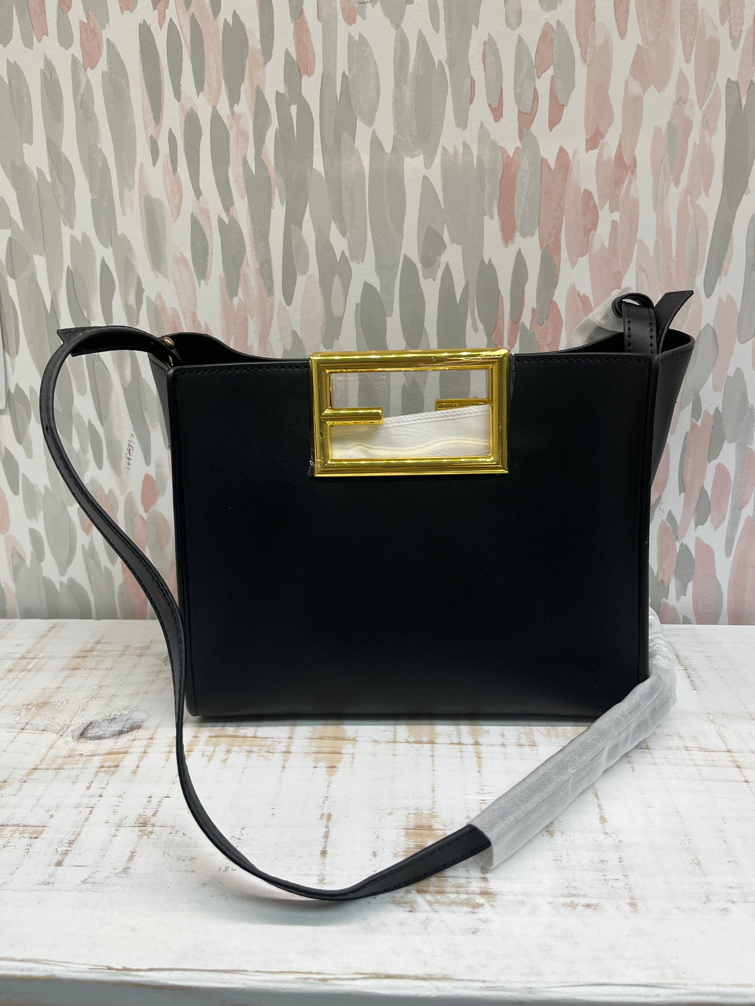 Fendi Way Med Calfskin Tote- Black